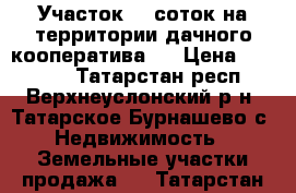 Участок 12 соток на территории дачного кооператива.  › Цена ­ 25 000 - Татарстан респ., Верхнеуслонский р-н, Татарское Бурнашево с. Недвижимость » Земельные участки продажа   . Татарстан респ.